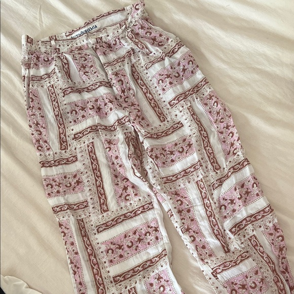 Alix Of Bohemia Pink and White Patterned Pants - Picture 1 of 5